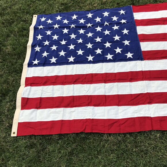 Vintage USA Valley Forge Flag American 50 Stars Large 4.5 x 9.5 Grommets 112x57 - Picture 2 of 9